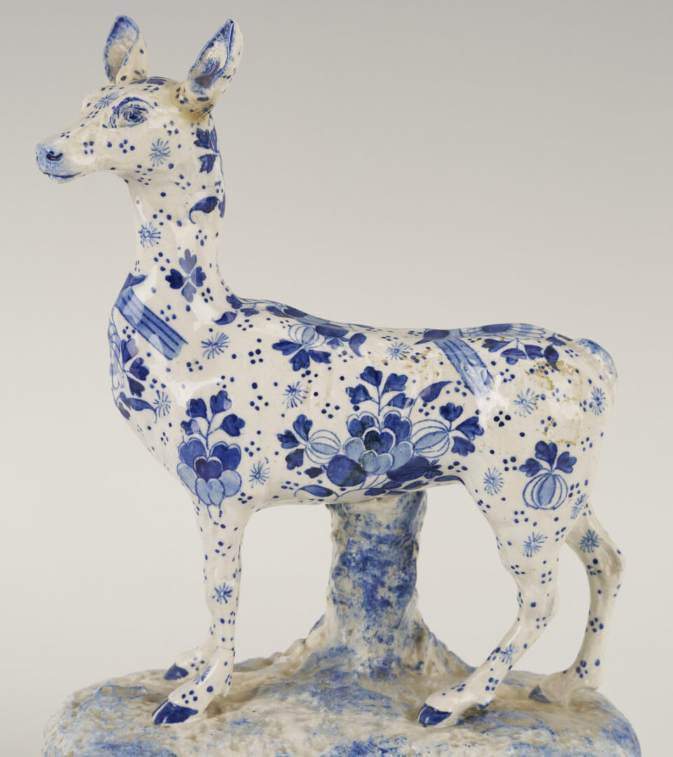 Lot 783: Pair of Delft Deer Figures