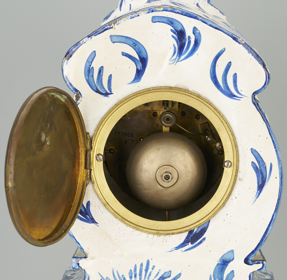 Lot 784: Large Delft Clock, Japy Freres Movement