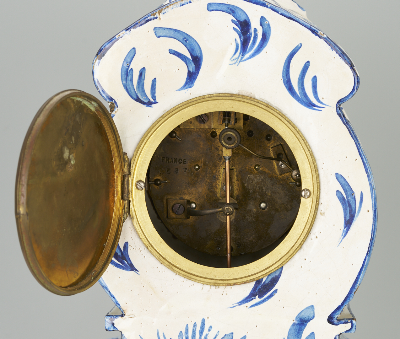 Lot 784: Large Delft Clock, Japy Freres Movement