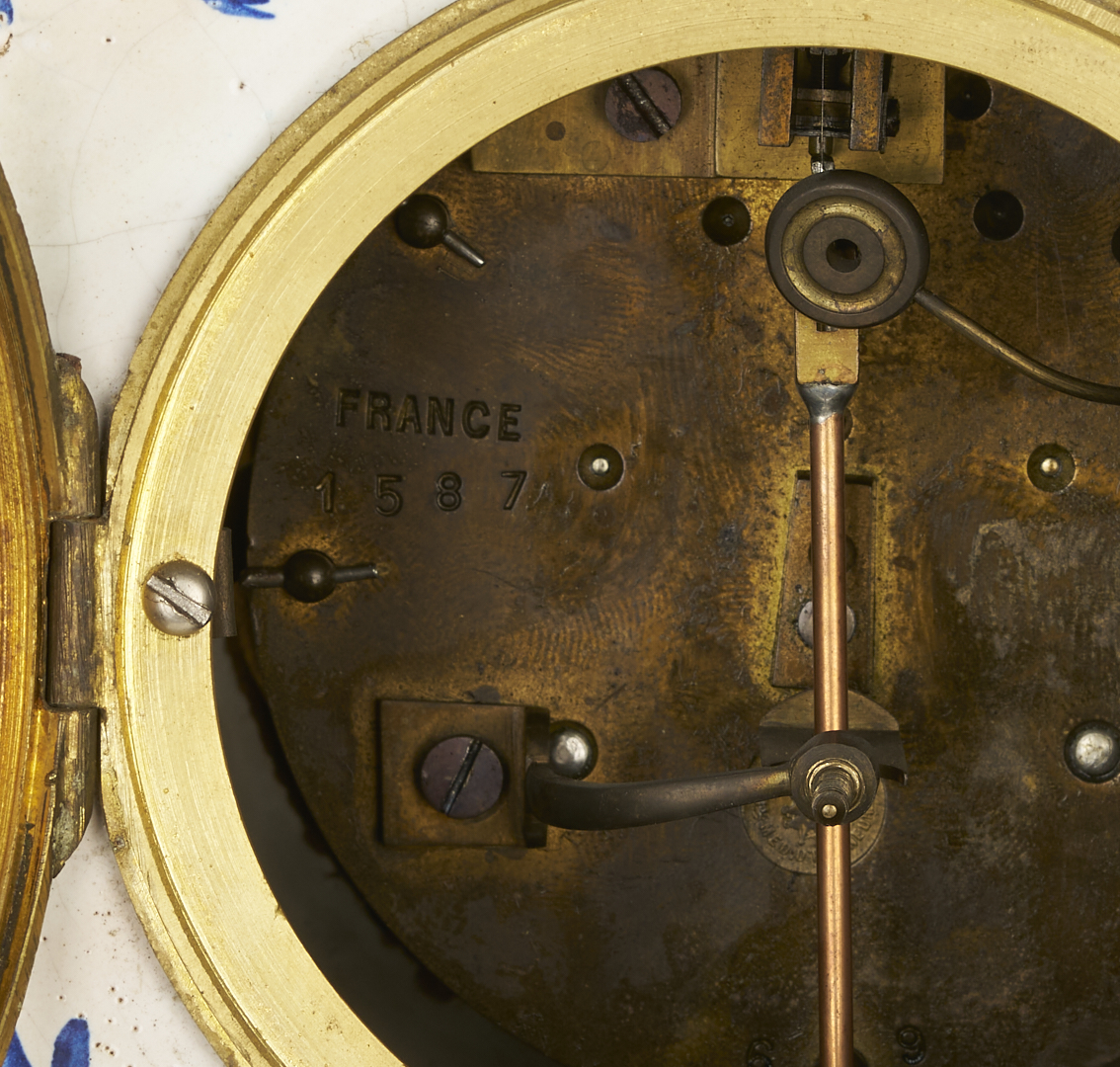 Lot 784: Large Delft Clock, Japy Freres Movement