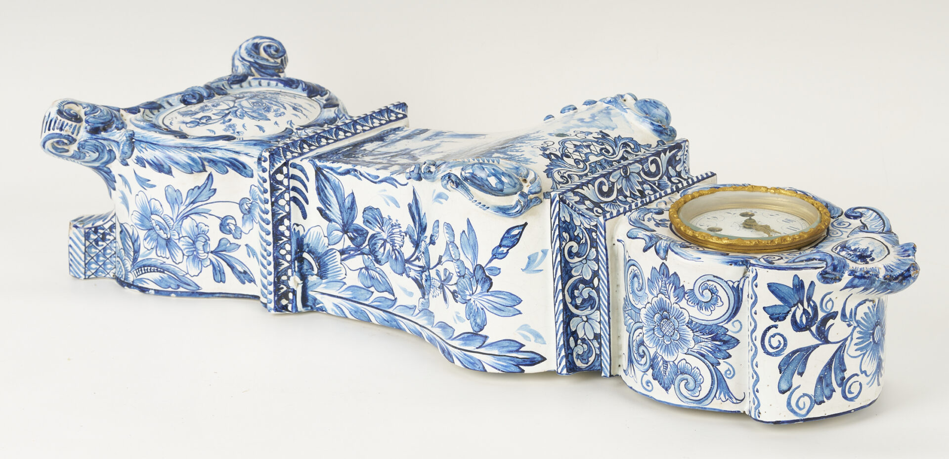 Lot 784: Large Delft Clock, Japy Freres Movement