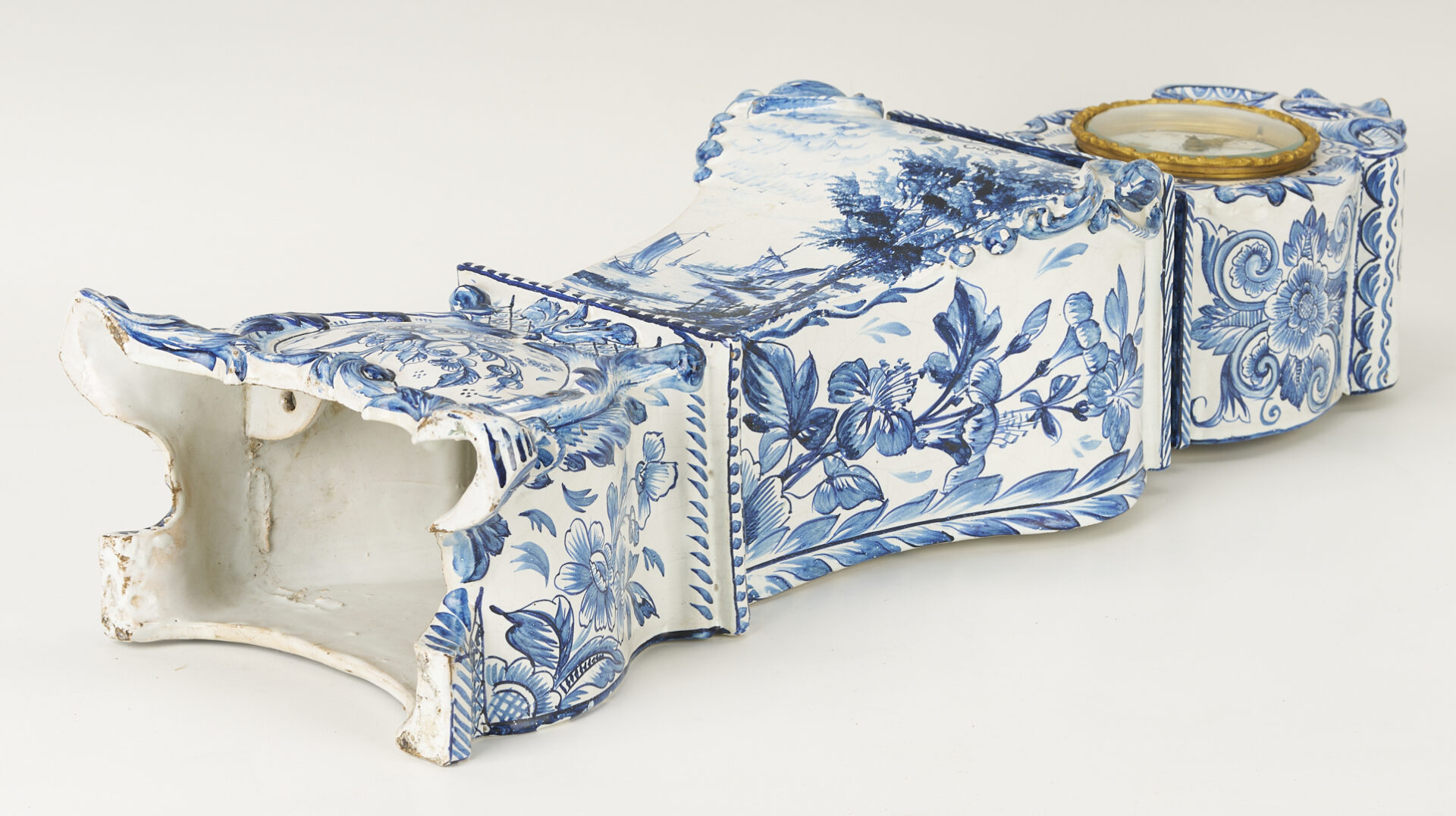 Lot 784: Large Delft Clock, Japy Freres Movement