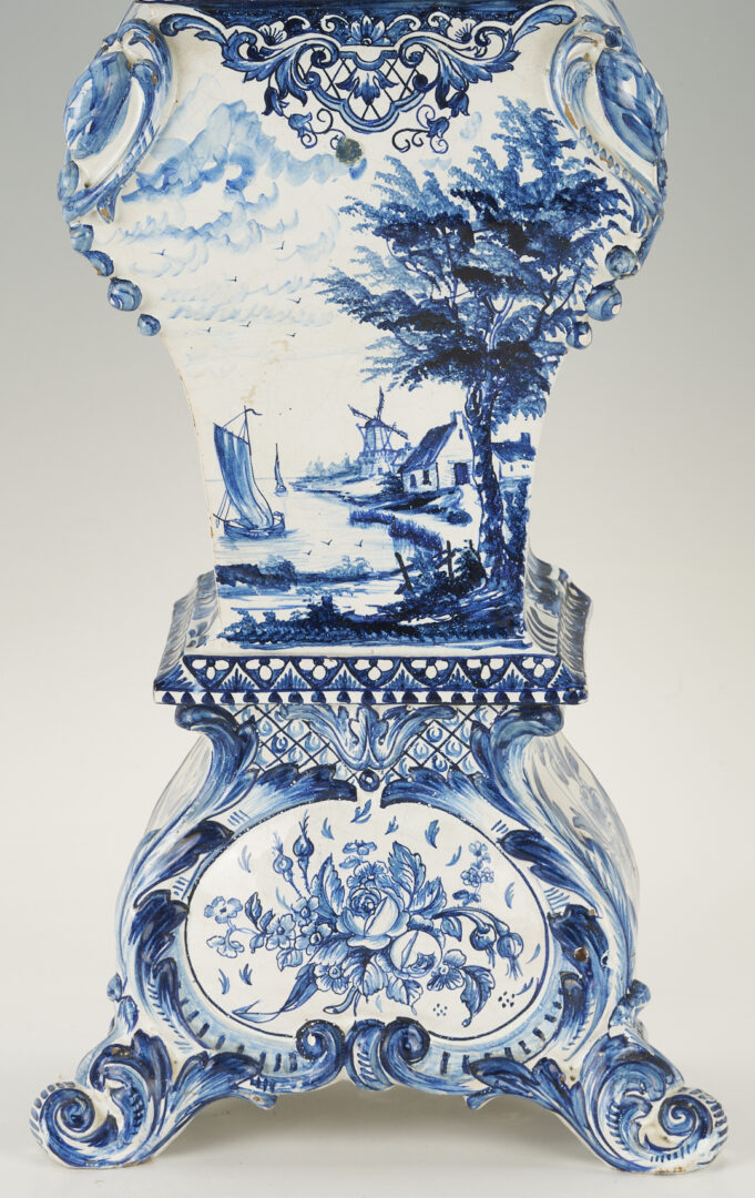 Lot 784: Large Delft Clock, Japy Freres Movement