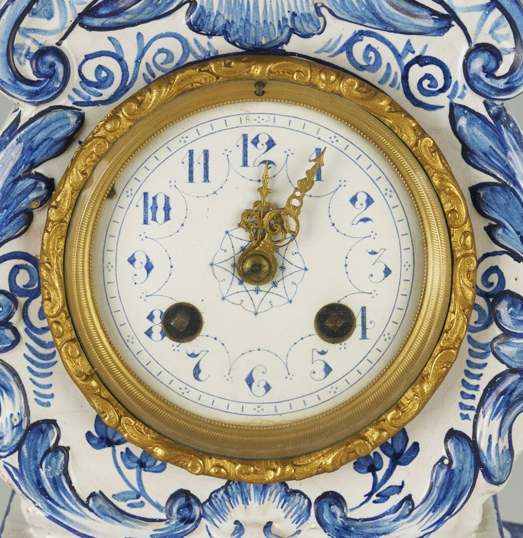 Lot 784: Large Delft Clock, Japy Freres Movement
