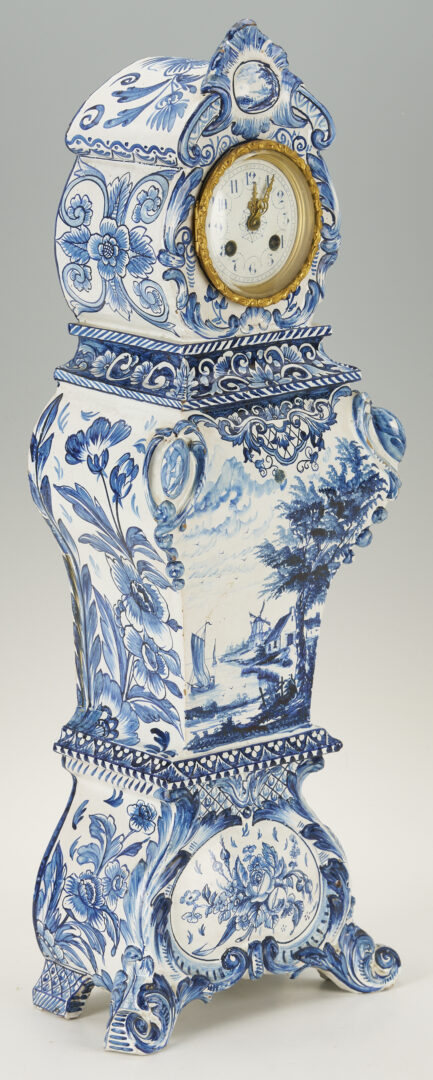 Lot 784: Large Delft Clock, Japy Freres Movement