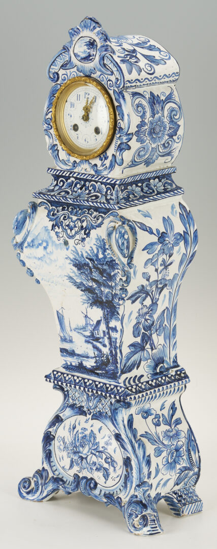Lot 784: Large Delft Clock, Japy Freres Movement