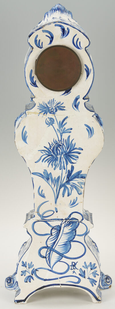 Lot 784: Large Delft Clock, Japy Freres Movement