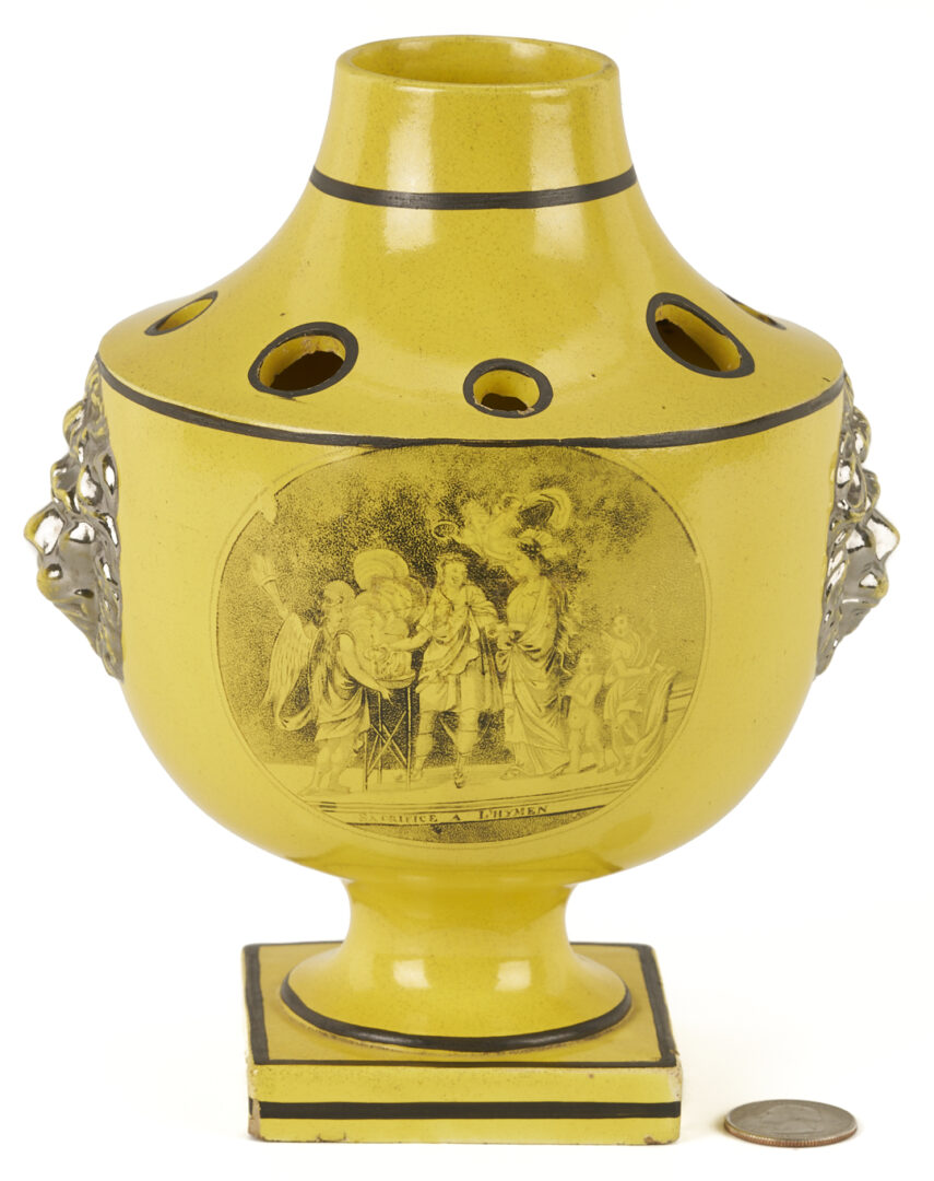 Lot 786: French Yellow Ground Porcelain Bulb Pot