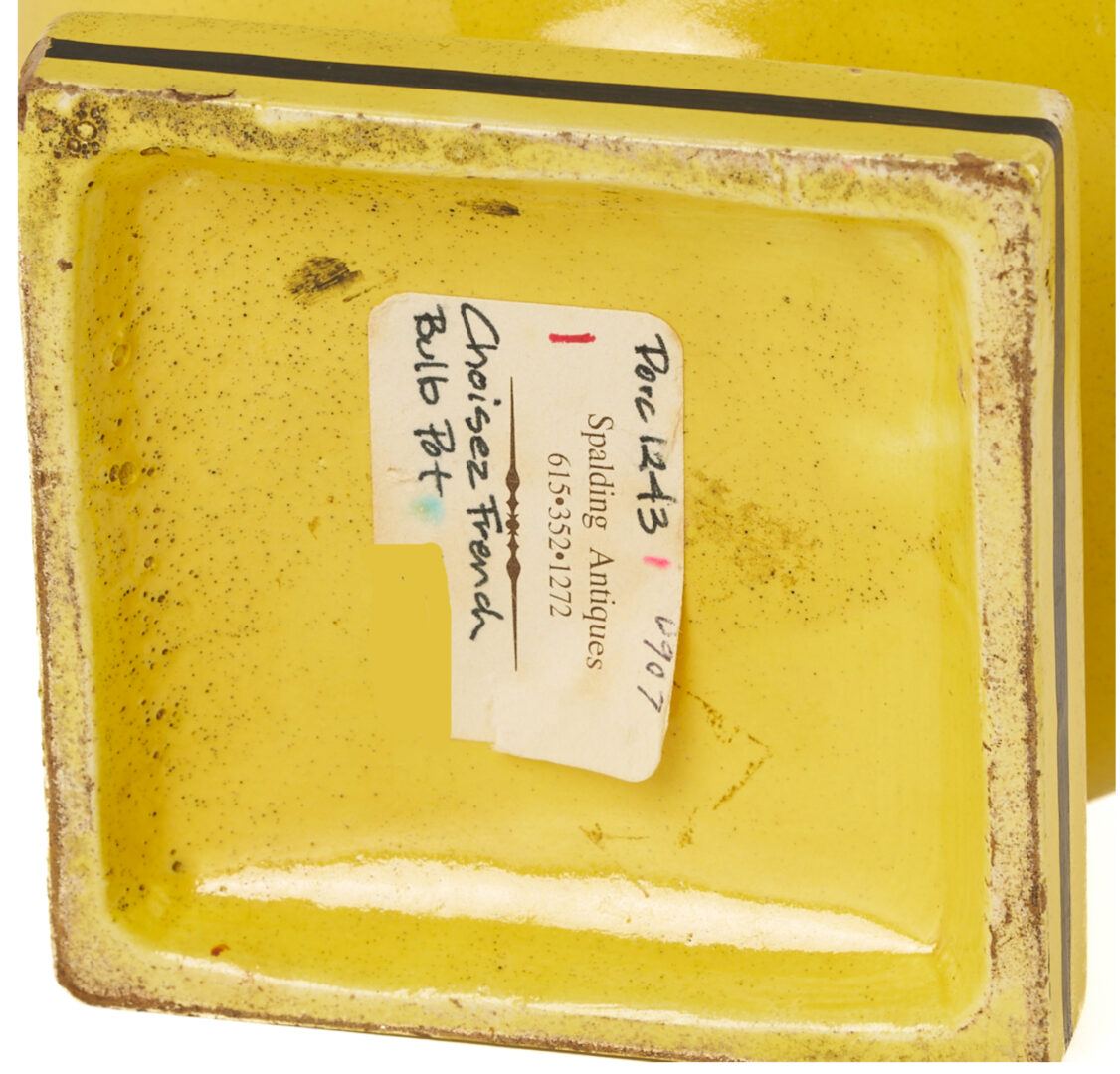 Lot 786: French Yellow Ground Porcelain Bulb Pot