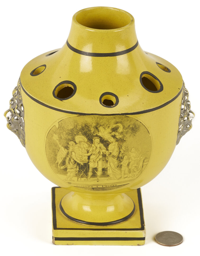 Lot 786: French Yellow Ground Porcelain Bulb Pot