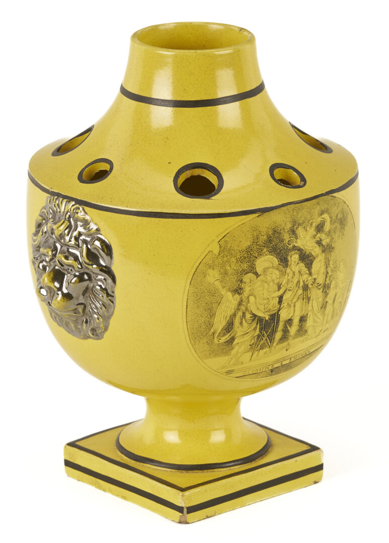 Lot 786: French Yellow Ground Porcelain Bulb Pot