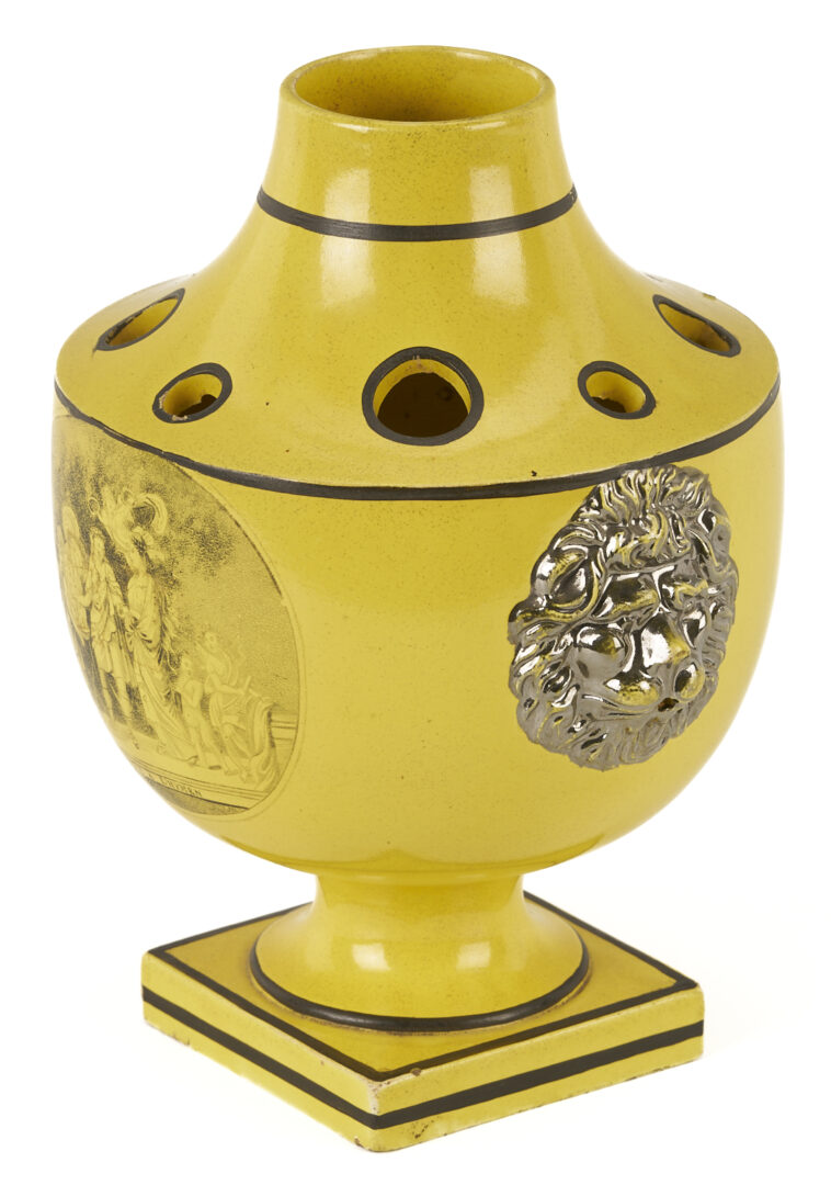 Lot 786: French Yellow Ground Porcelain Bulb Pot