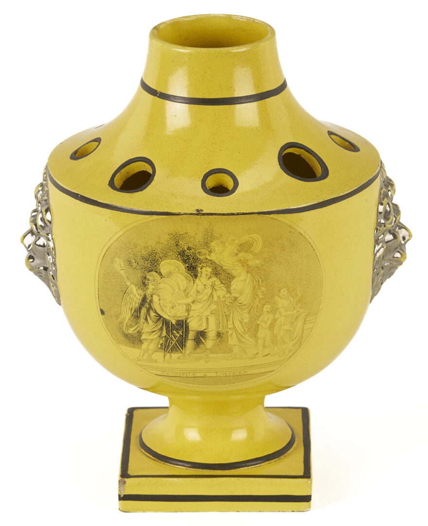Lot 786: French Yellow Ground Porcelain Bulb Pot