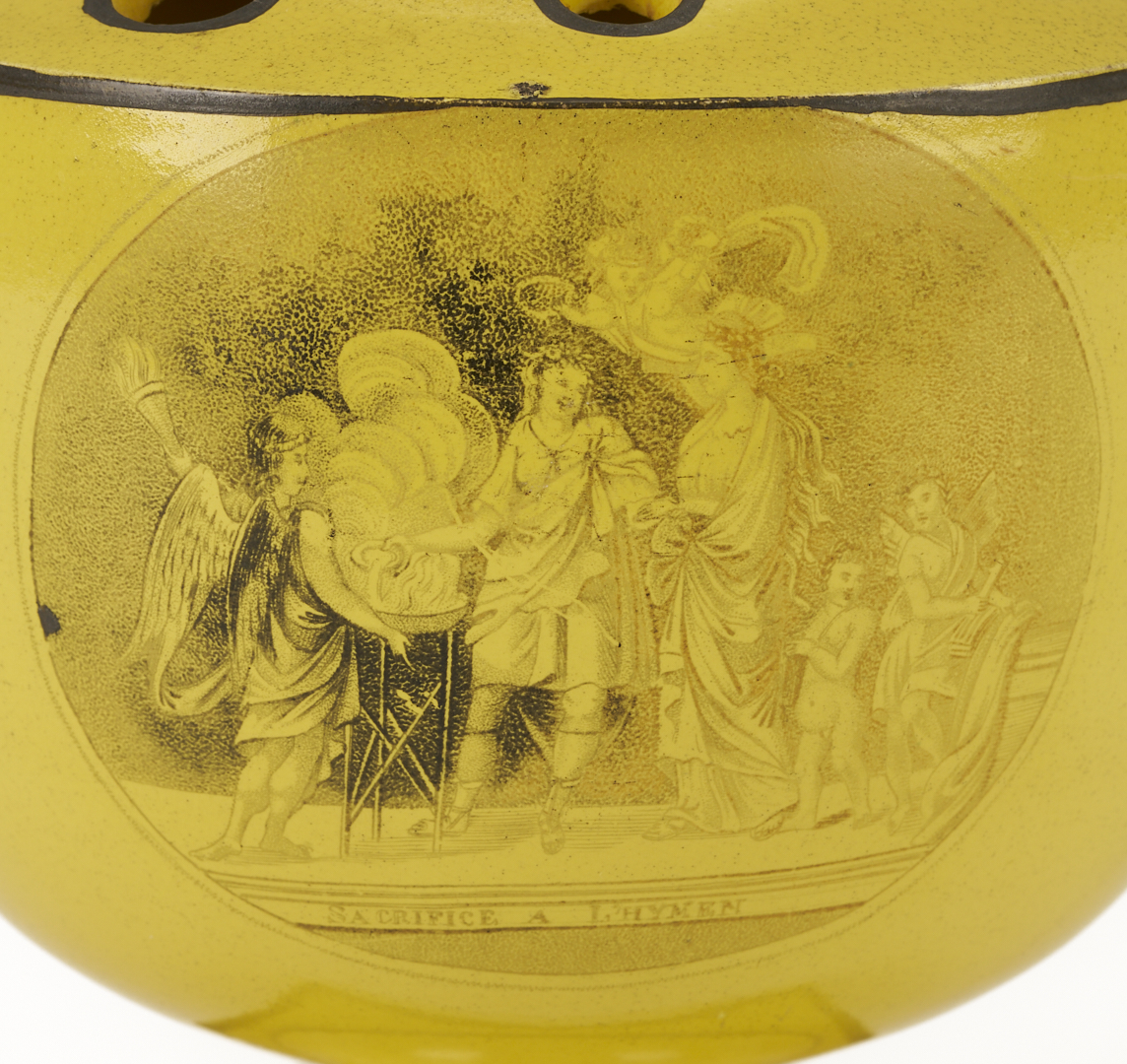 Lot 786: French Yellow Ground Porcelain Bulb Pot