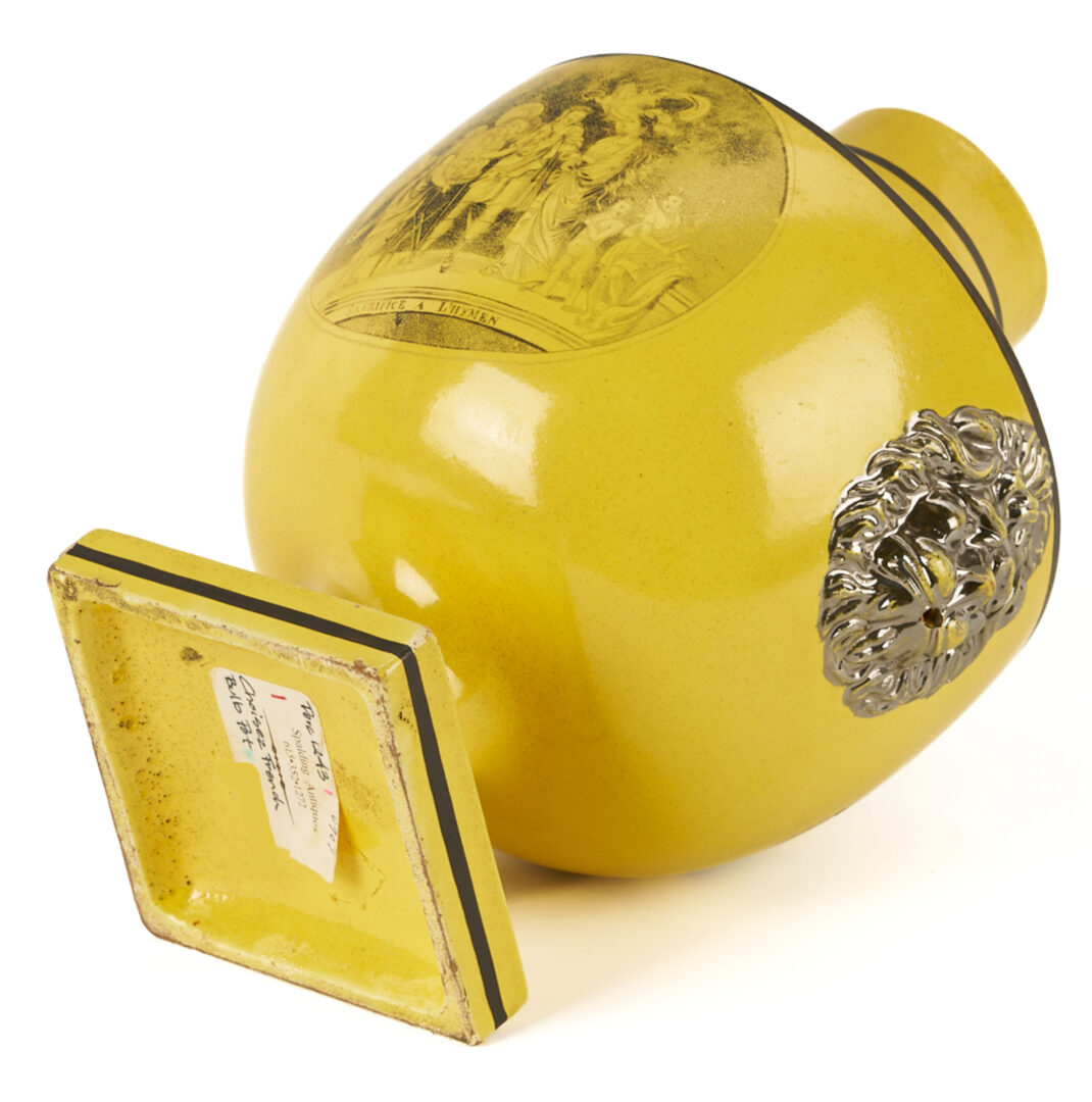 Lot 786: French Yellow Ground Porcelain Bulb Pot