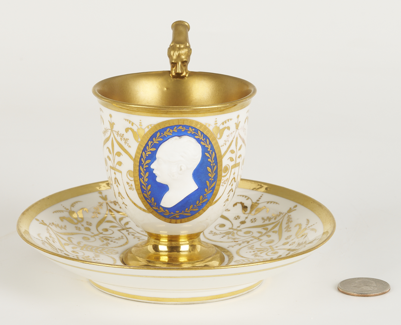 Lot 787: Nymphenburg Portrait Cup and Saucer, Duke of Leuchtenberg