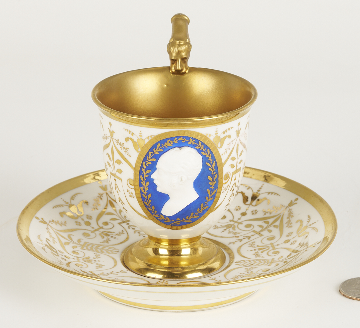 Lot 787: Nymphenburg Portrait Cup and Saucer, Duke of Leuchtenberg