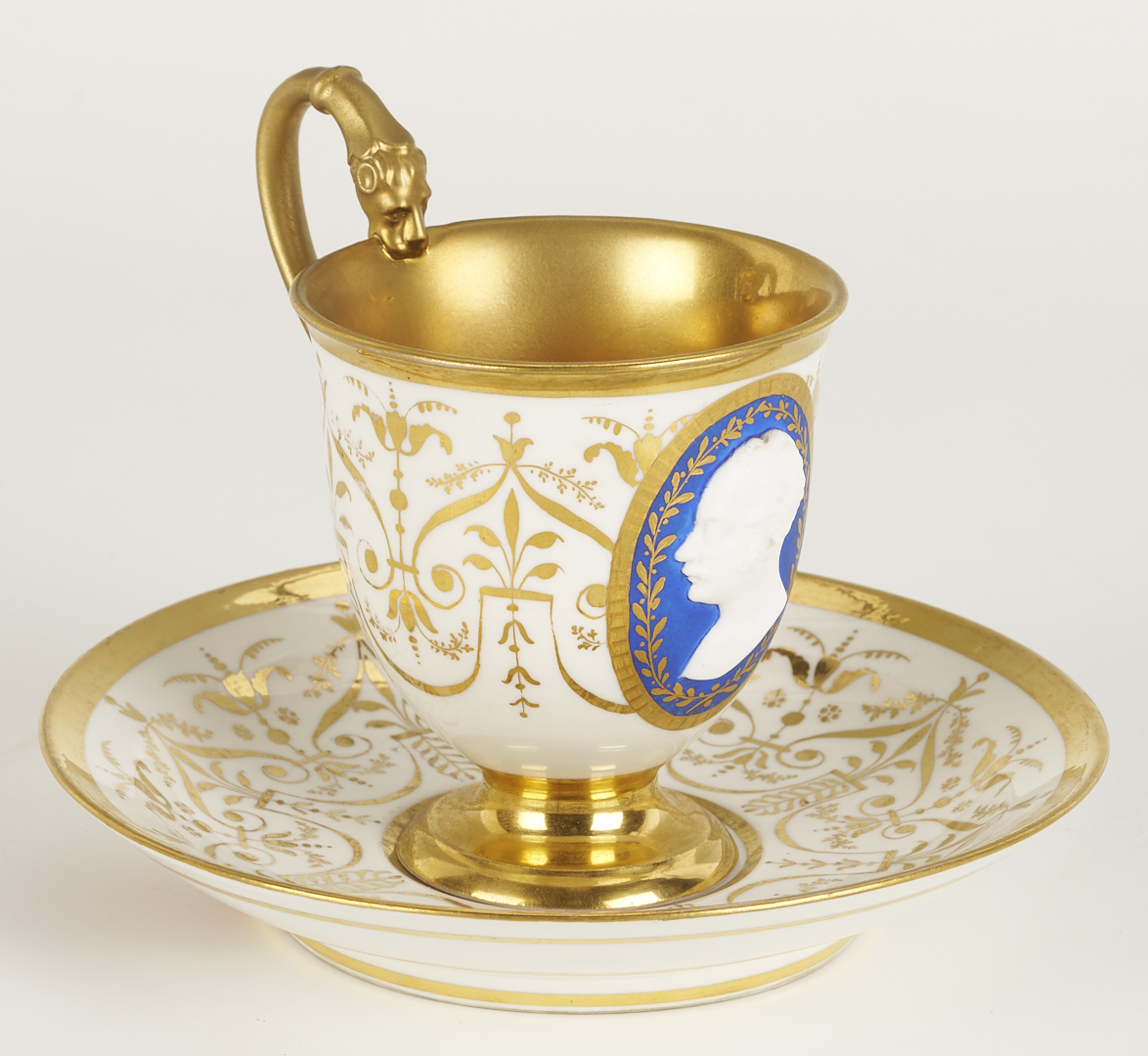 Lot 787: Nymphenburg Portrait Cup and Saucer, Duke of Leuchtenberg