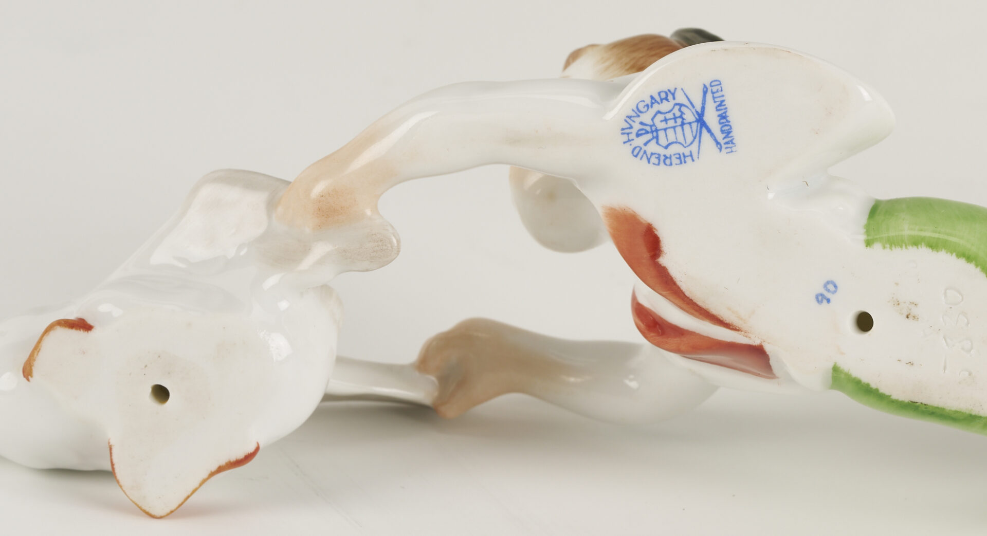 Lot 789: 4 Herend Porcelain Bird Figurines incl. Double Peacock