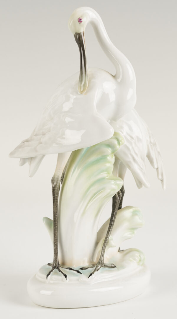 Lot 789: 4 Herend Porcelain Bird Figurines incl. Double Peacock