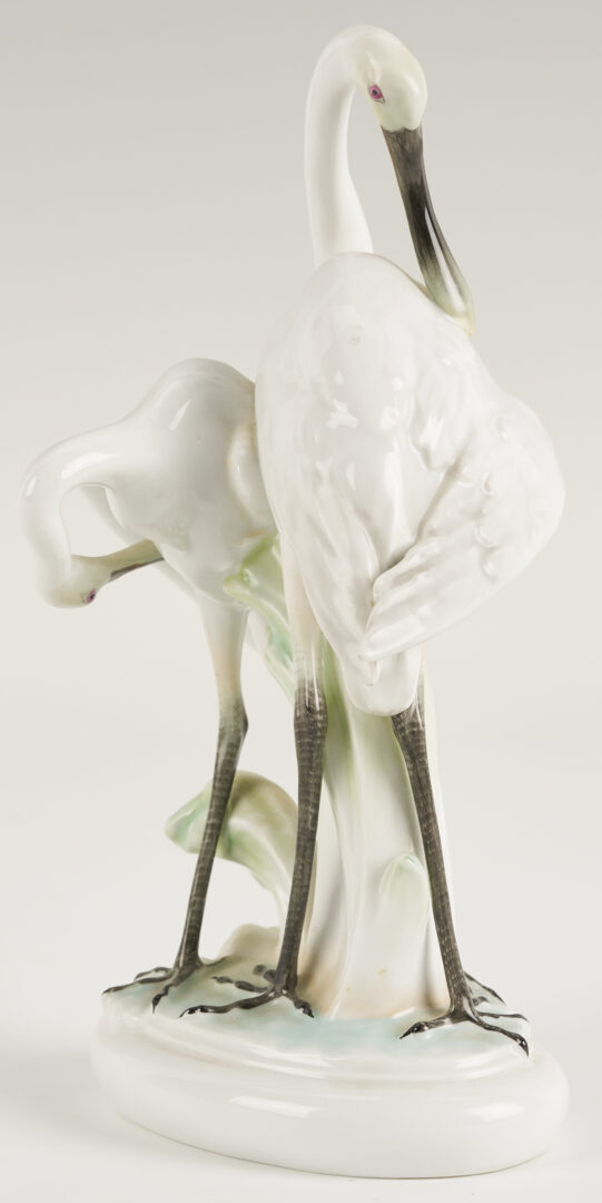 Lot 789: 4 Herend Porcelain Bird Figurines incl. Double Peacock