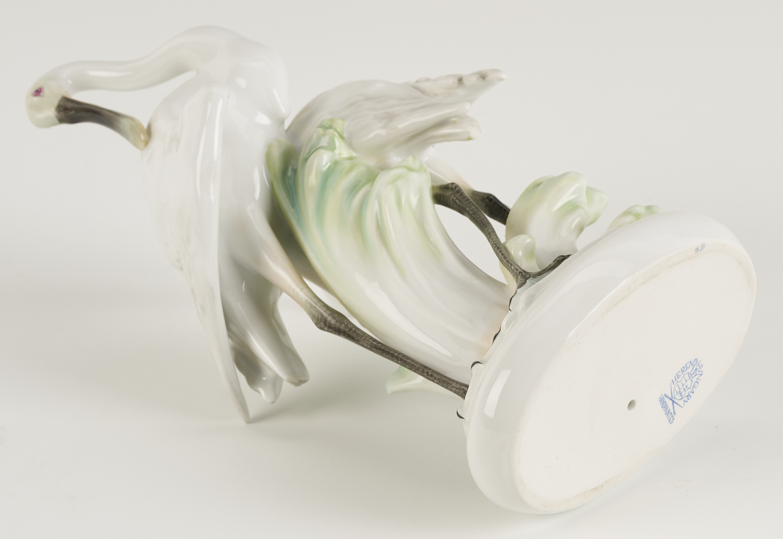 Lot 789: 4 Herend Porcelain Bird Figurines incl. Double Peacock