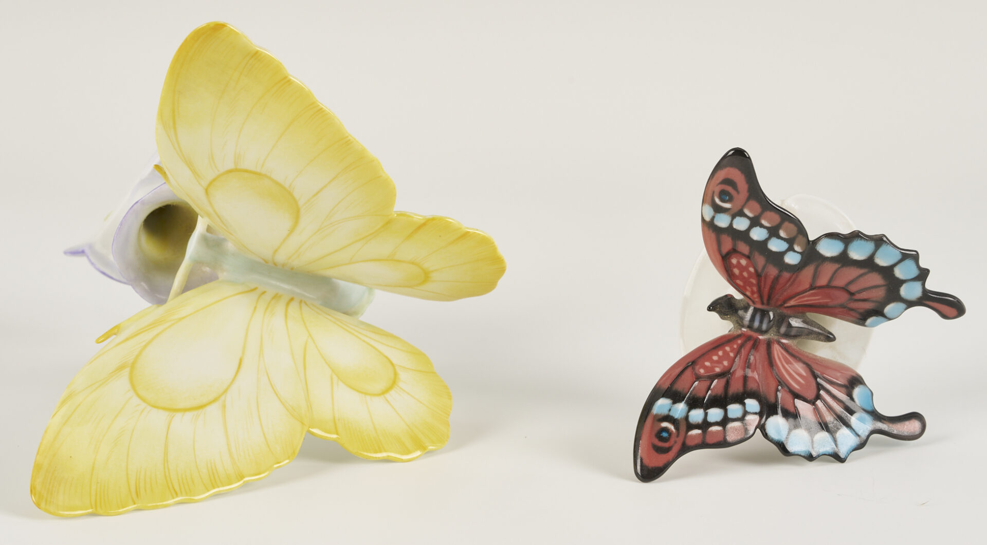 Lot 790: 4 Herend Porcelain & 1 Rosenthal Porcelain Insect Figures, incl. Butterflies