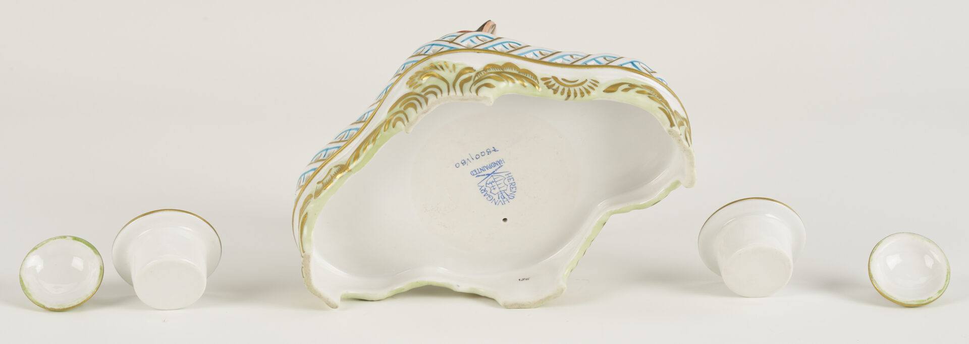 Lot 790: 4 Herend Porcelain & 1 Rosenthal Porcelain Insect Figures, incl. Butterflies