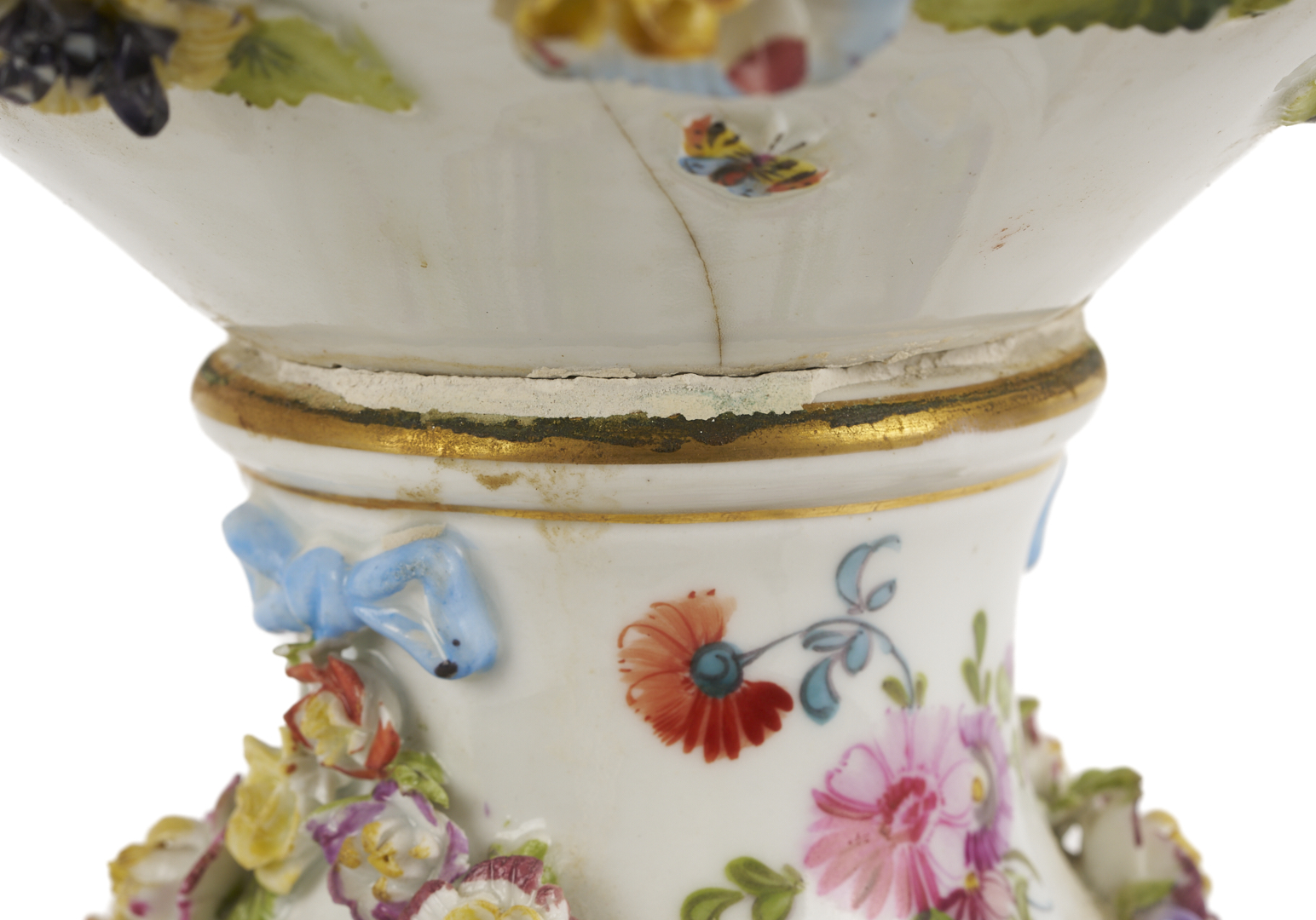 Lot 791: Pair of German Dresden-Style Potpourri Urn Lamps