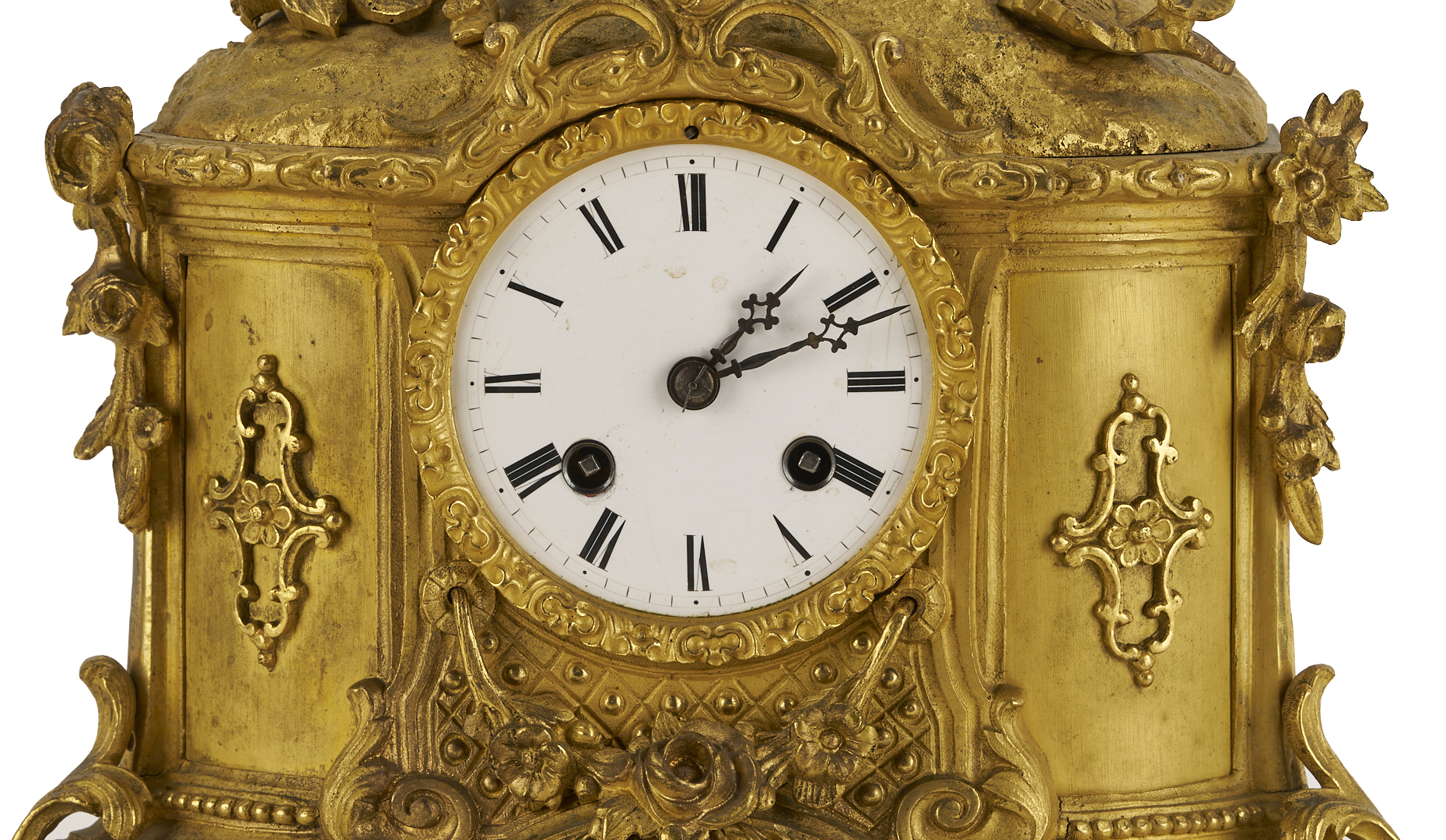 Lot 792: French Figural Gilt Mantel Clock