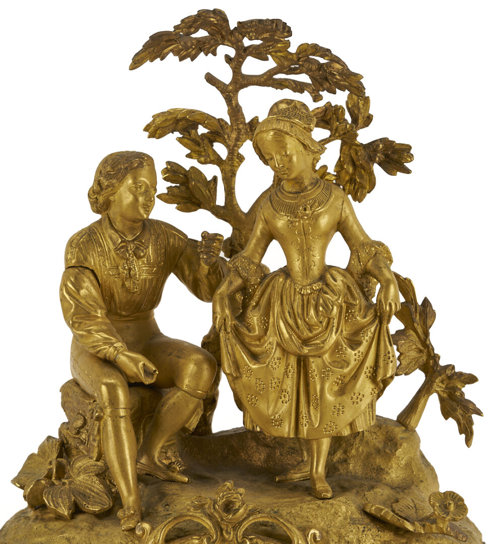 Lot 792: French Figural Gilt Mantel Clock