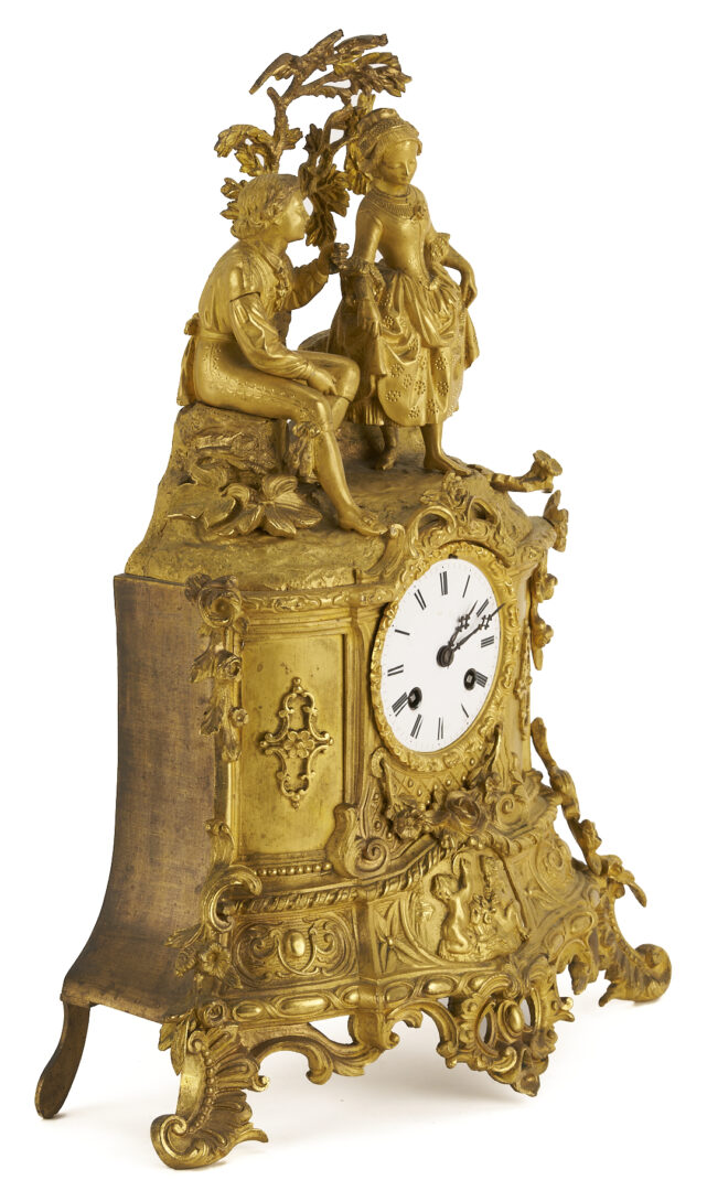 Lot 792: French Figural Gilt Mantel Clock