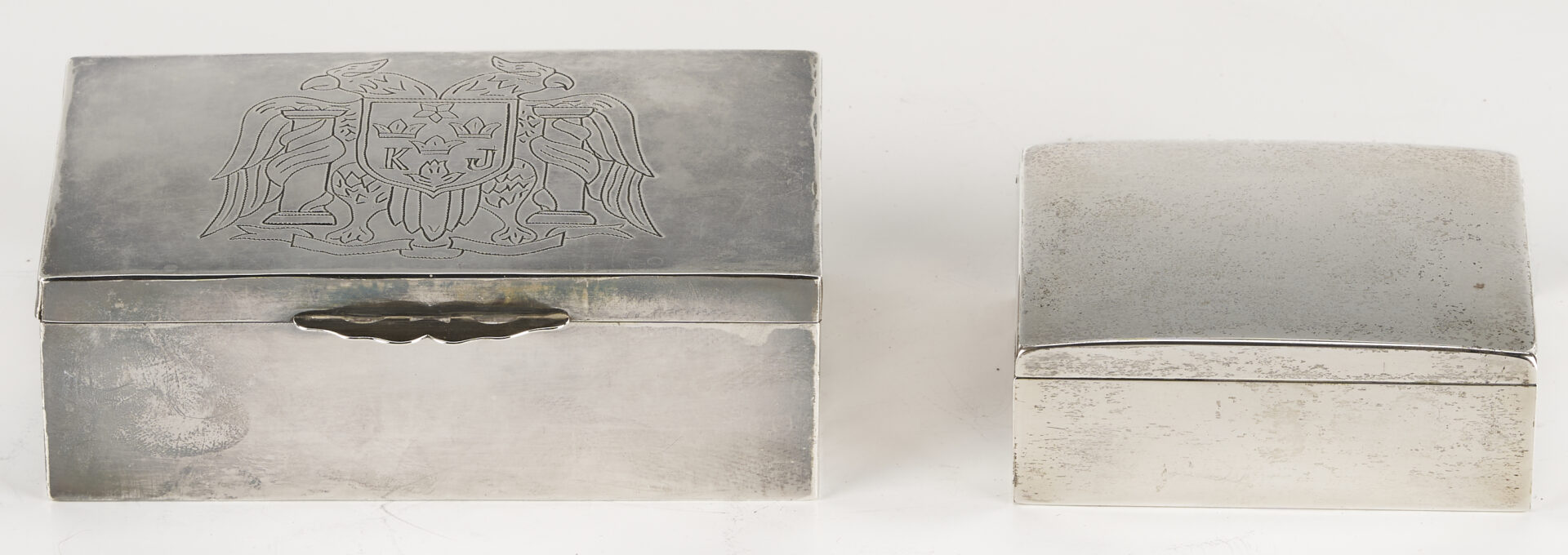 Lot 793: 4 Silver Jewelry Boxes incl. Japanese and Heintz Art Metal