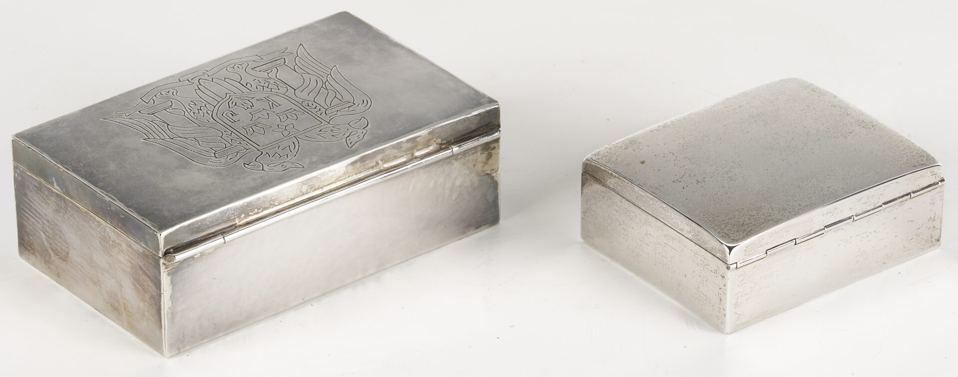 Lot 793: 4 Silver Jewelry Boxes incl. Japanese and Heintz Art Metal