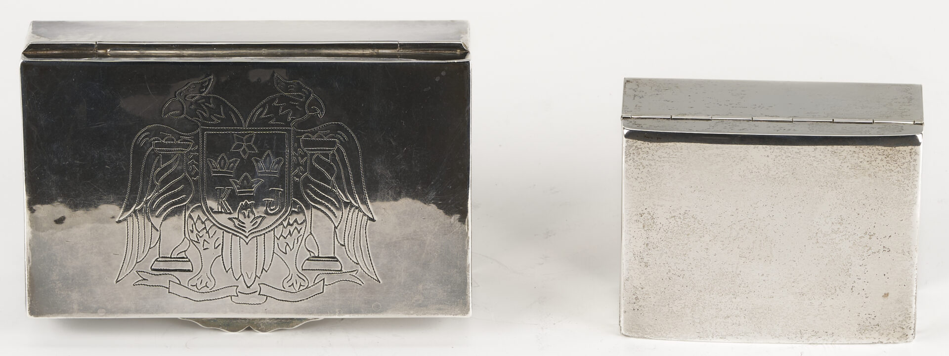 Lot 793: 4 Silver Jewelry Boxes incl. Japanese and Heintz Art Metal