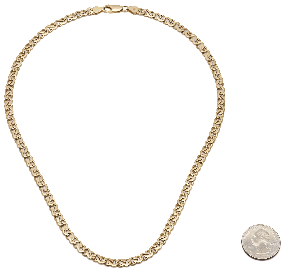 Lot 798: 14K Gold Cuban Link Necklace