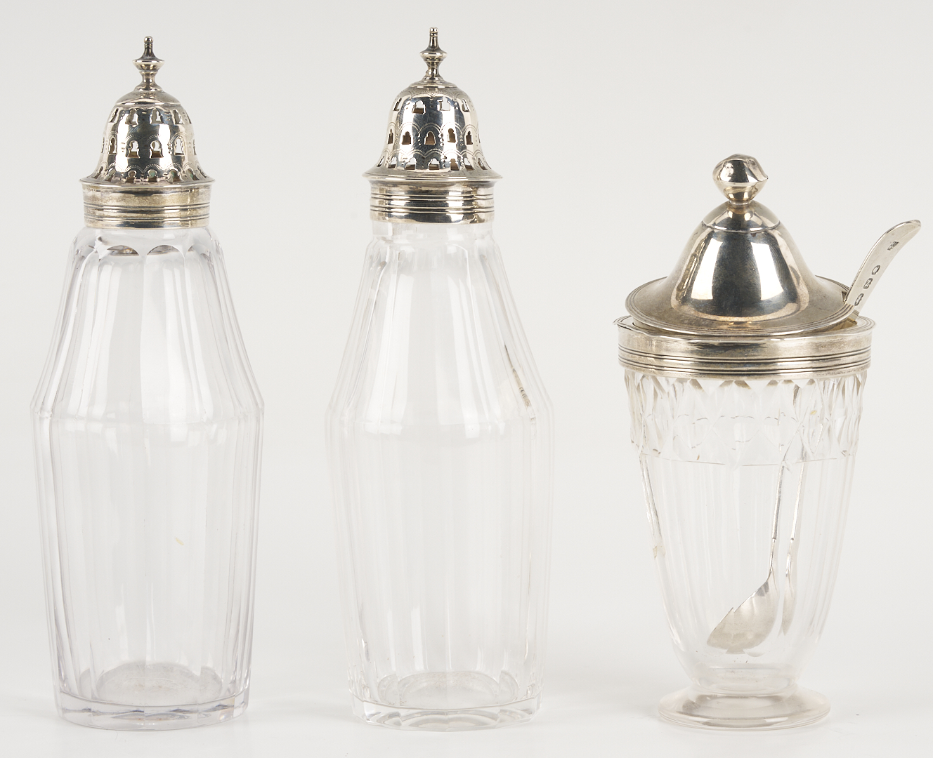 Lot 79: English 18th C. Sterling Cruet Set, Bateman
