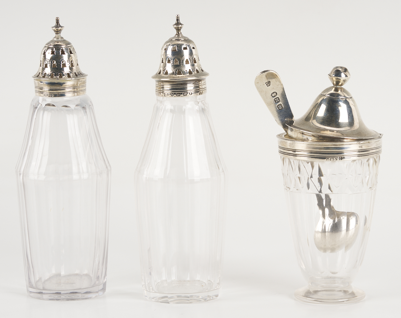 Lot 79: English 18th C. Sterling Cruet Set, Bateman