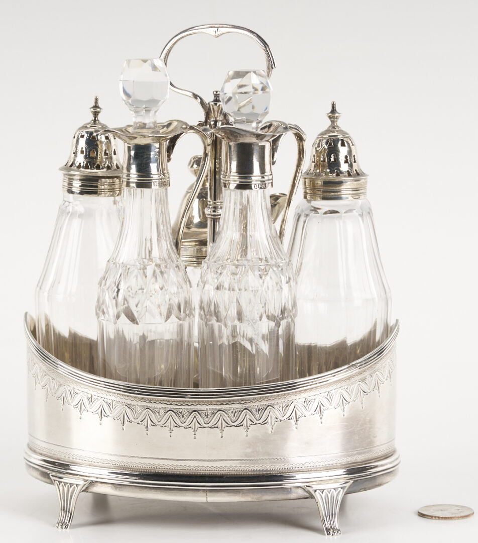 Lot 79: English 18th C. Sterling Cruet Set, Bateman