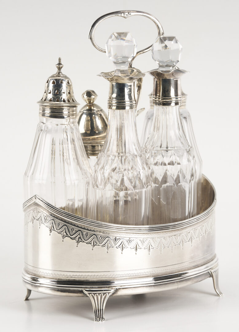 Lot 79: English 18th C. Sterling Cruet Set, Bateman