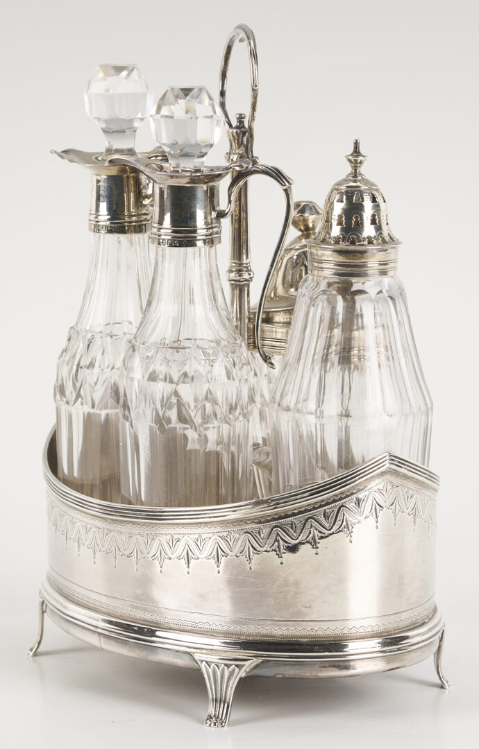 Lot 79: English 18th C. Sterling Cruet Set, Bateman