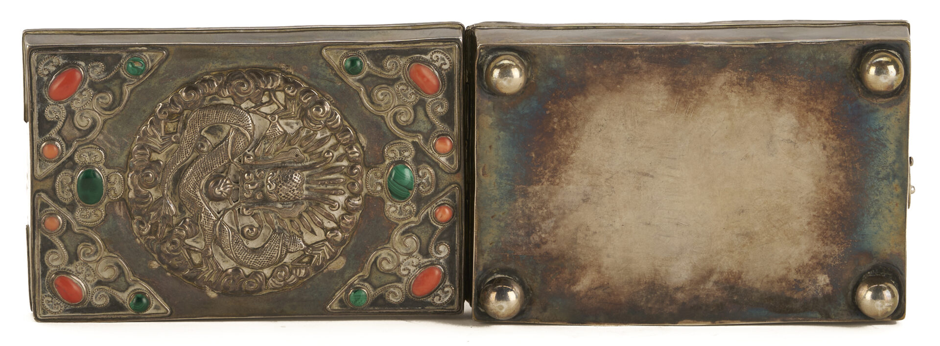Lot 7: Chinese Silver Amulet Box & Opium Box