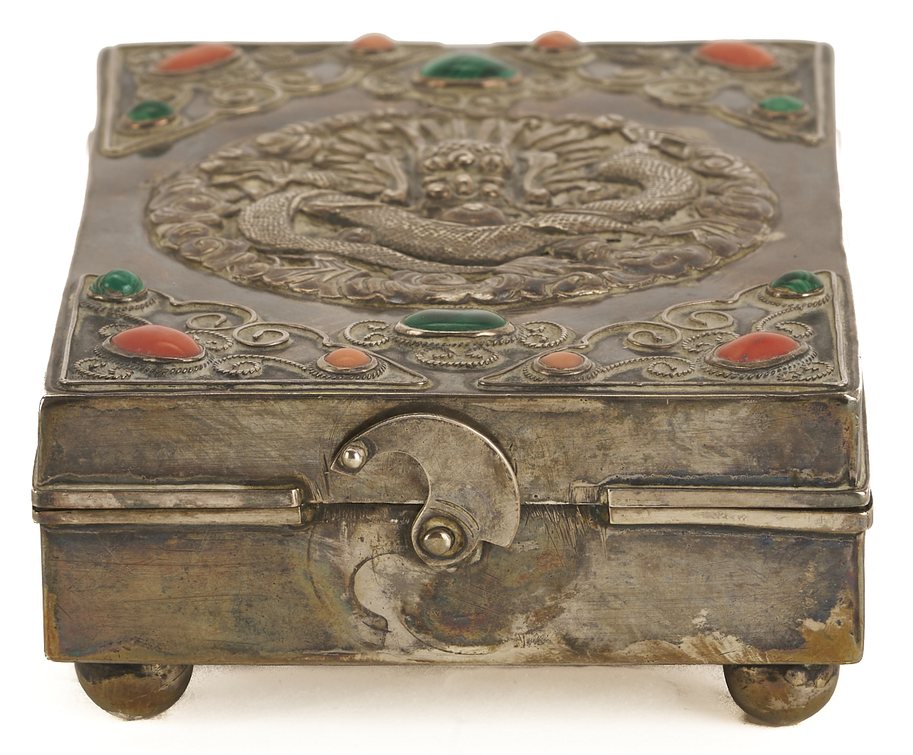 Lot 7: Chinese Silver Amulet Box & Opium Box