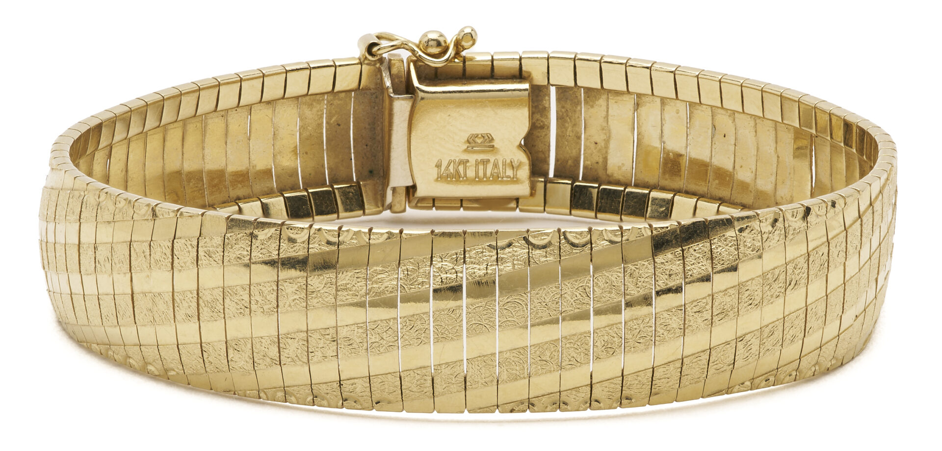 Lot 800: 14K Italian Yellow Gold Band Bracelet