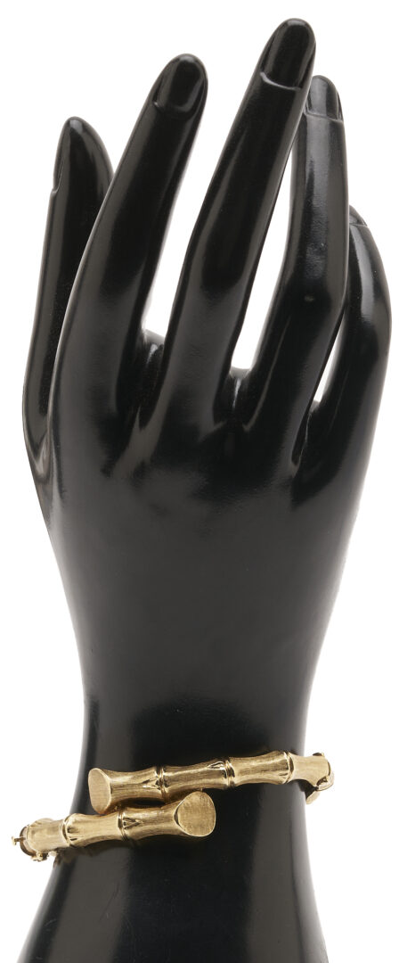 Lot 804: 14K Gold Bamboo Bracelet