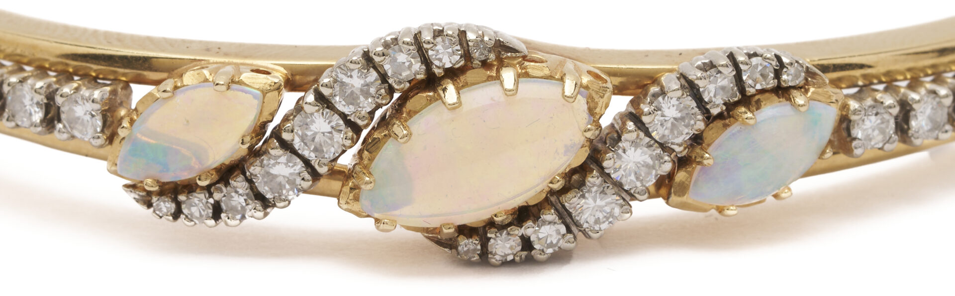 Lot 806: 14K Gold, Casbah Opal, and Diamond Bracelet