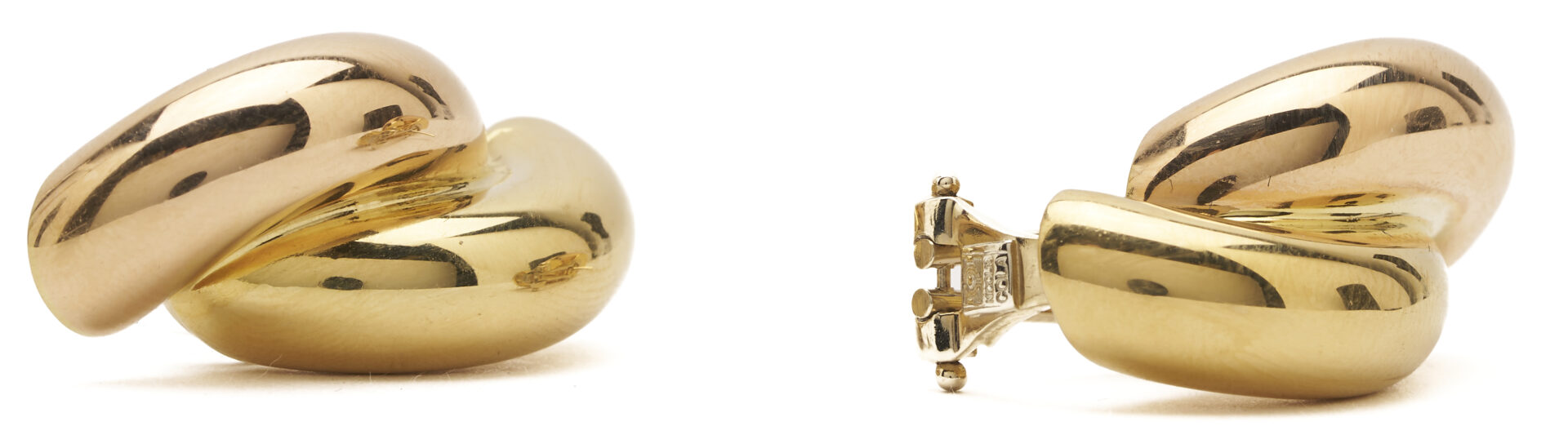 Lot 807: Nicolis Cola 18K Gold Clip-back Earrings