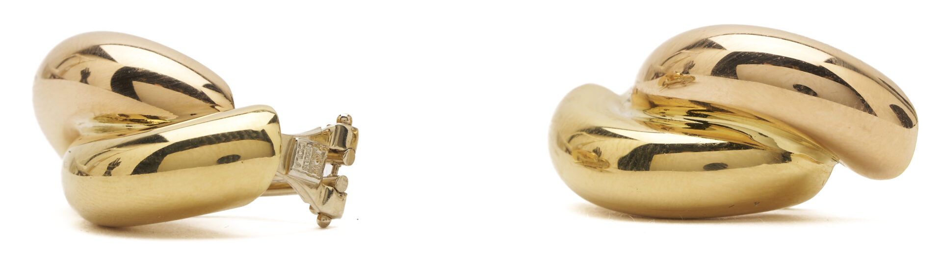 Lot 807: Nicolis Cola 18K Gold Clip-back Earrings