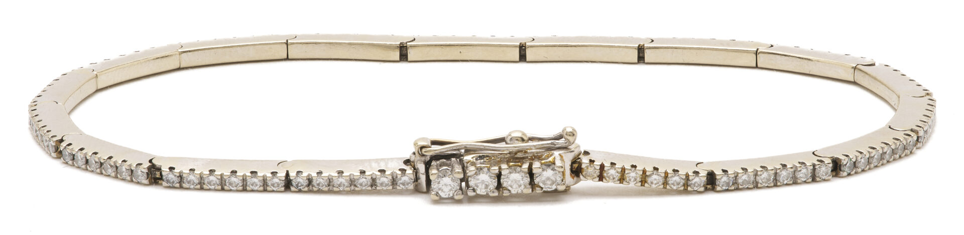 Lot 808: 18K Gold & Diamond Line Bracelet