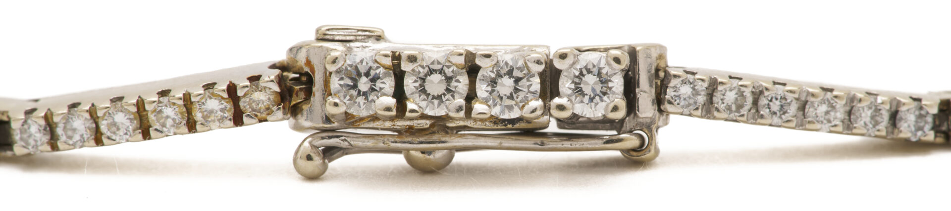 Lot 808: 18K Gold & Diamond Line Bracelet